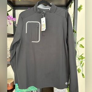 Puma Men’s Black Custom Tech 1/4 Zip Athletic Casual Pullover Size M NWT